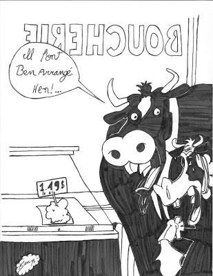 Joke - Safarir - boeuf et vaches à la boucherie 