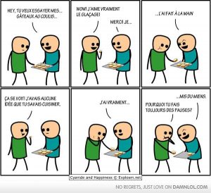 cyanide and happiness en francais et le gâteau fait à la main