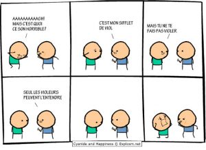 cyanide and happiness en français: sifflet pour violeur