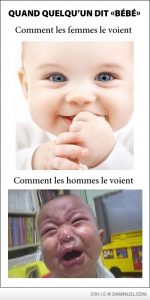 Perception d'un bébé selon une femme ou un homme
