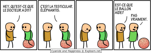 cyanide and happiness en francais: une maladie des testicules