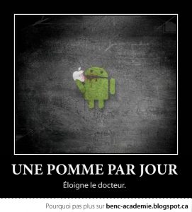 Android logo eat Apple