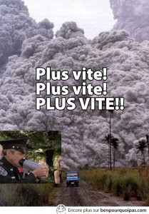 poursuivi par uen avalanche...plus vite