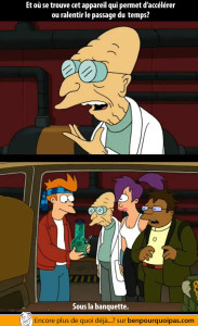 Futurama et l'appareil pour ralentir ou accélérer le temps