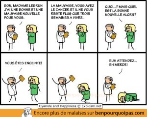 Cyanide and Happiness en français: le docteur a une bonne et mauvaise nouvelle