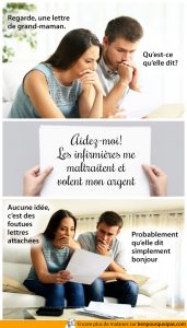 Lettre de grand mère en lettre attachées...