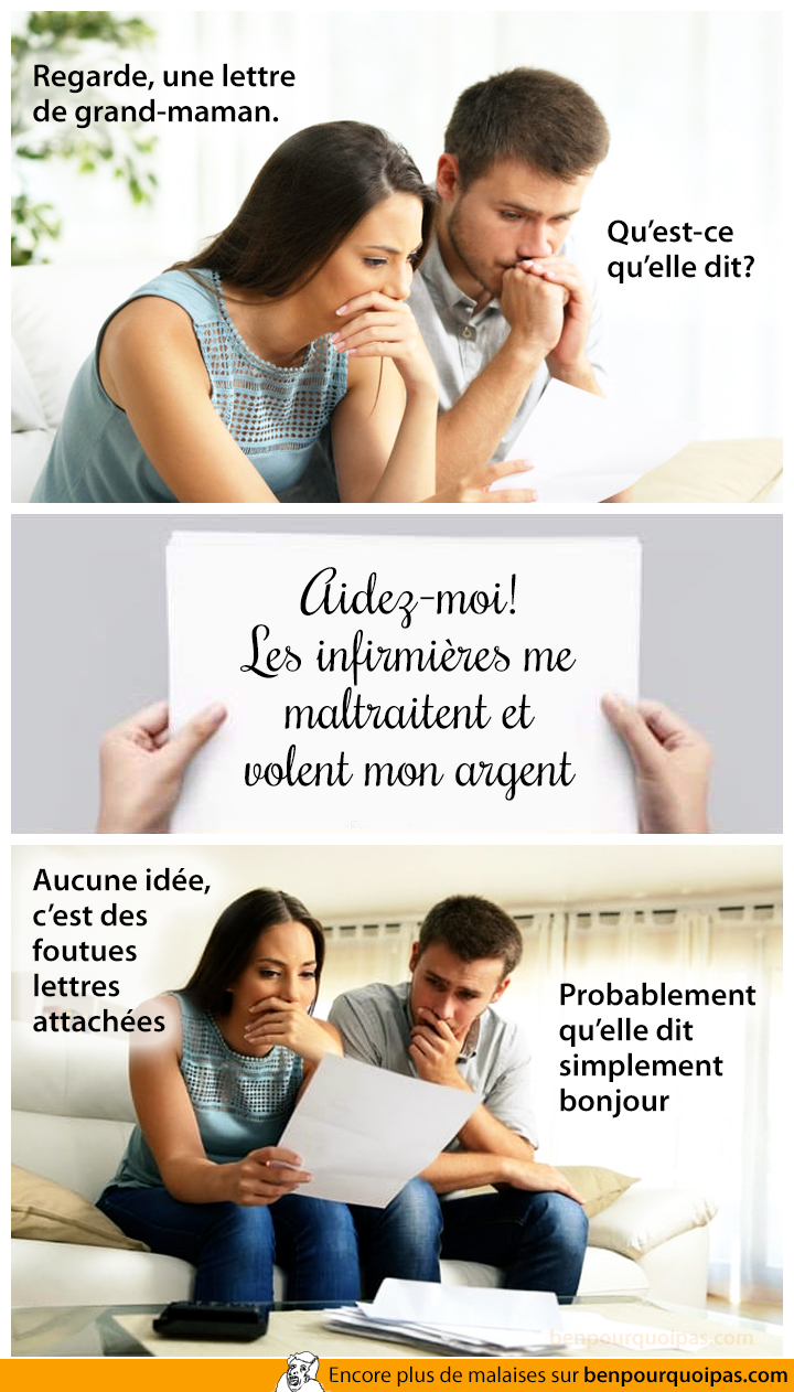 Lettre de grand mère en lettre attachées...