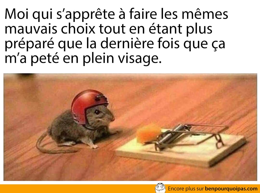 Refaire les même mauvais choix mais plus préparé