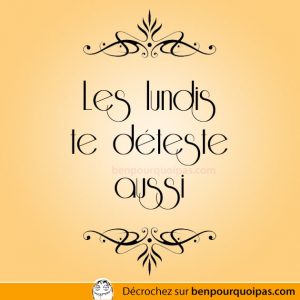 Les lundis aussi te détestent