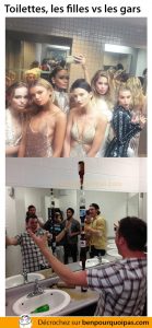 Ce qui se passe dans les toilettes: filles versus gars