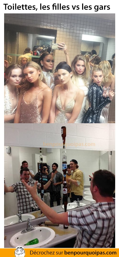 Ce qui se passe dans les toilettes: filles versus gars