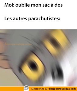 Oublier son sac-à-dos en parachute