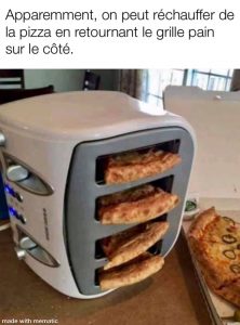 Réchauffer de la pizza avec un grille pain