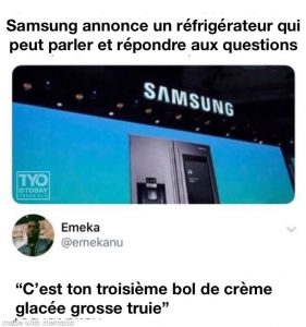 Un réfrigérateur Samsung qui parle... ça promet!