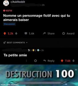 Avec quel personnage fictif aimerais-tu avoir une relation sexuelle