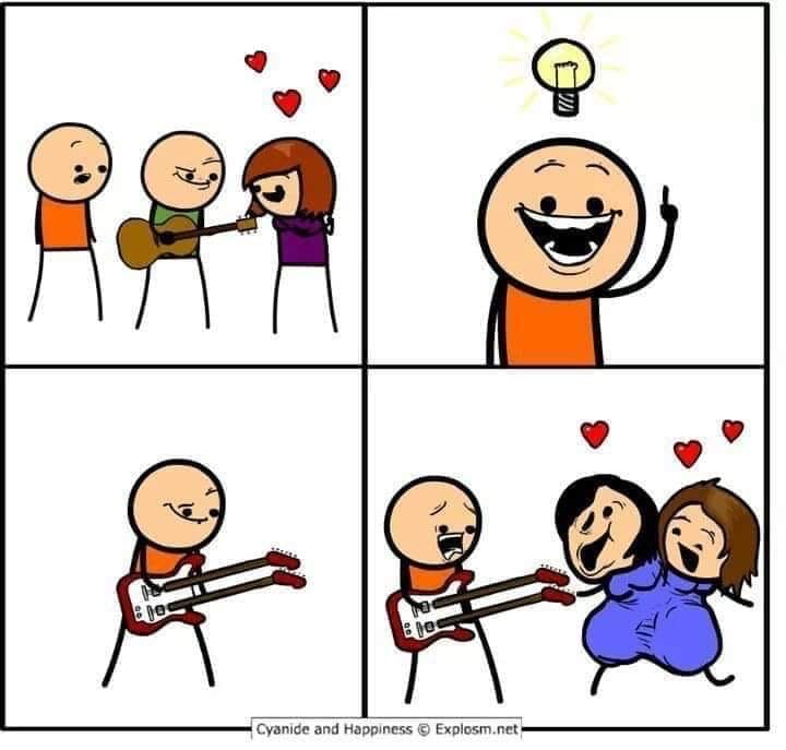 cyanide and happiness guitar chick magnet