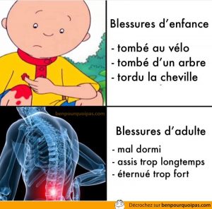 Caillou qui est blessé