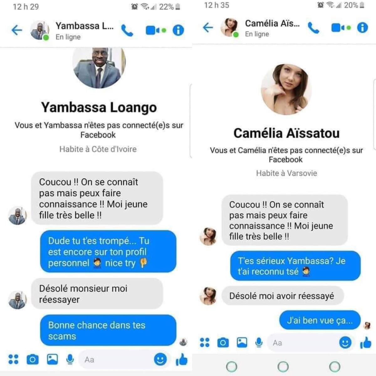 Yambassa Loango, scammer (pas trop) professionnel