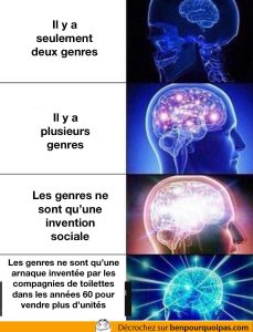 théorie farfelue disant que les genres sont inventés par les fabriquant de toilette pour vendre deux fois plus d'unités