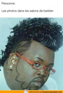 Les photos dans les salons de barbier...