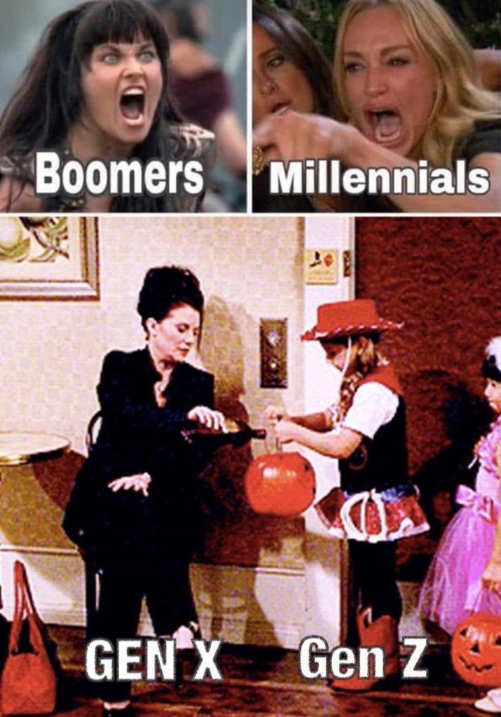 boomers vs millenials vs generation x vs generation z