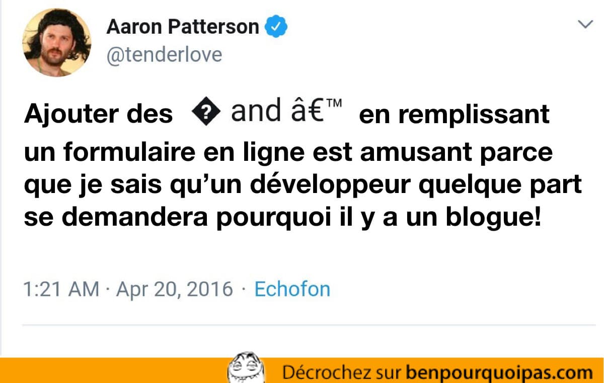 Formulaire en ligne: Quand tu veux que le développeur se pose des questions