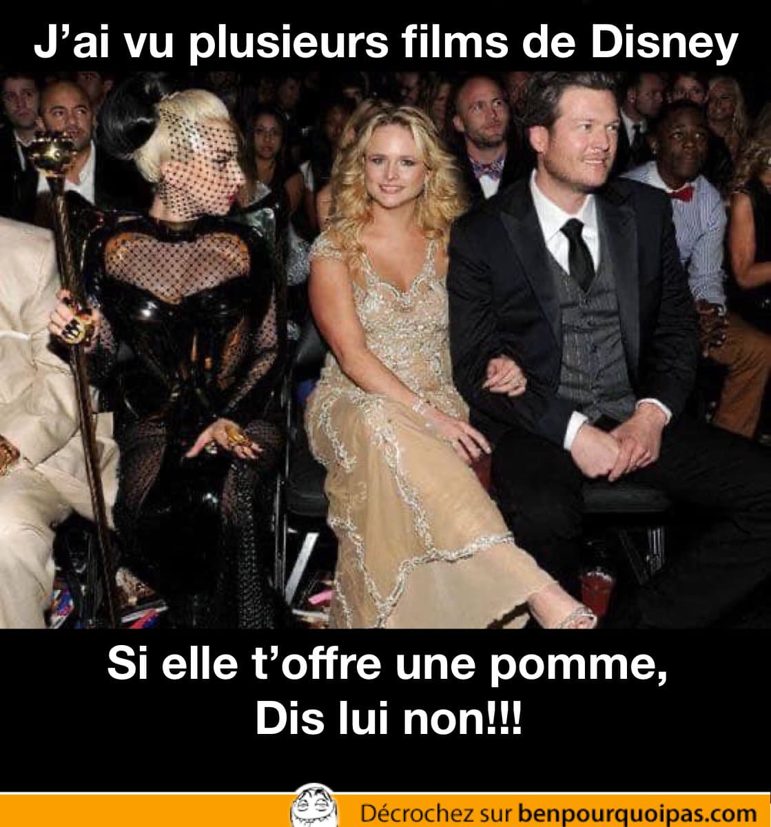 Lady Gaga en maléfique avec miranda lambert gala awards de Disney-ben pourquoi pas images droles