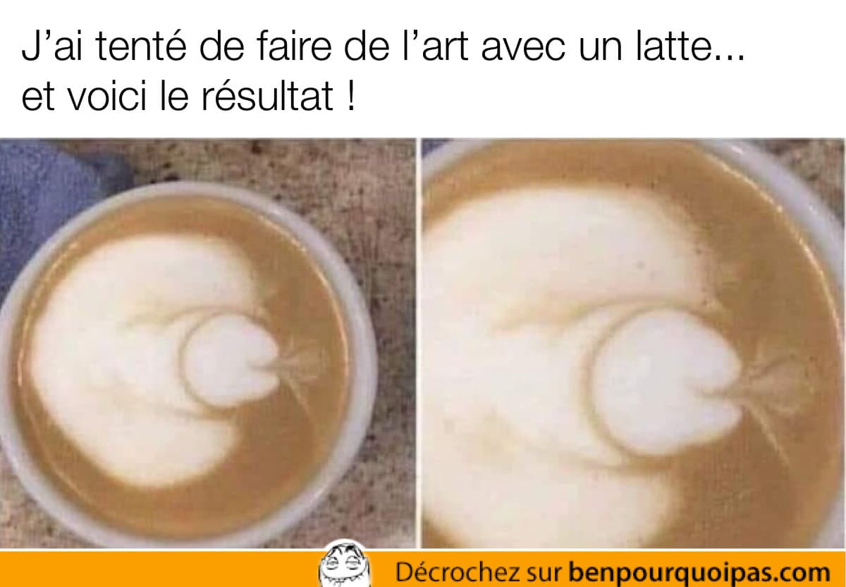 Latte art, quand on te fait une surprise dans ton café