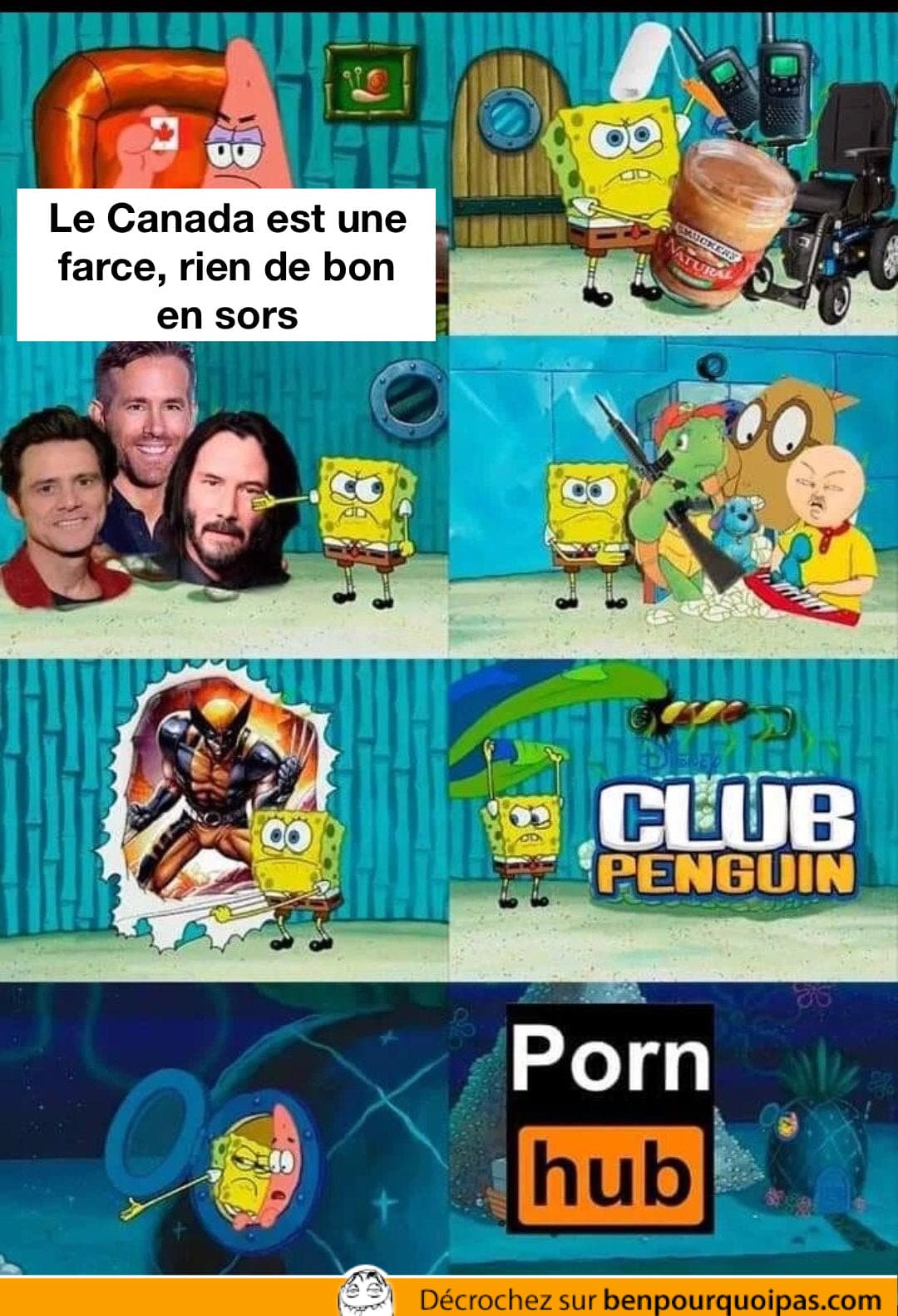 keanu reeves, bob l'eponge, club penguin et porn hub sont canadien