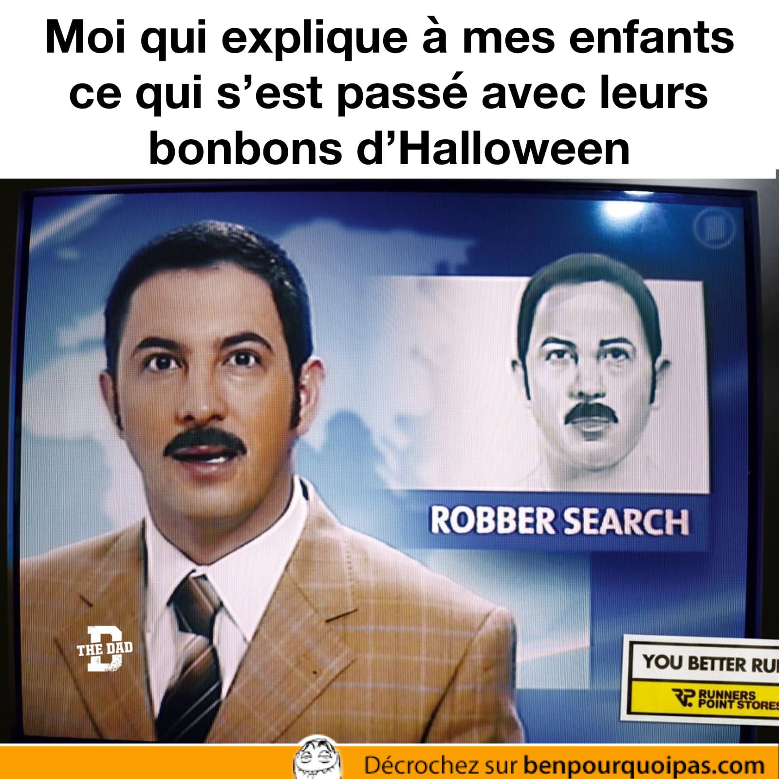 Quand tu tentes d'expliquer la disparition des bonbons halloween à enfants