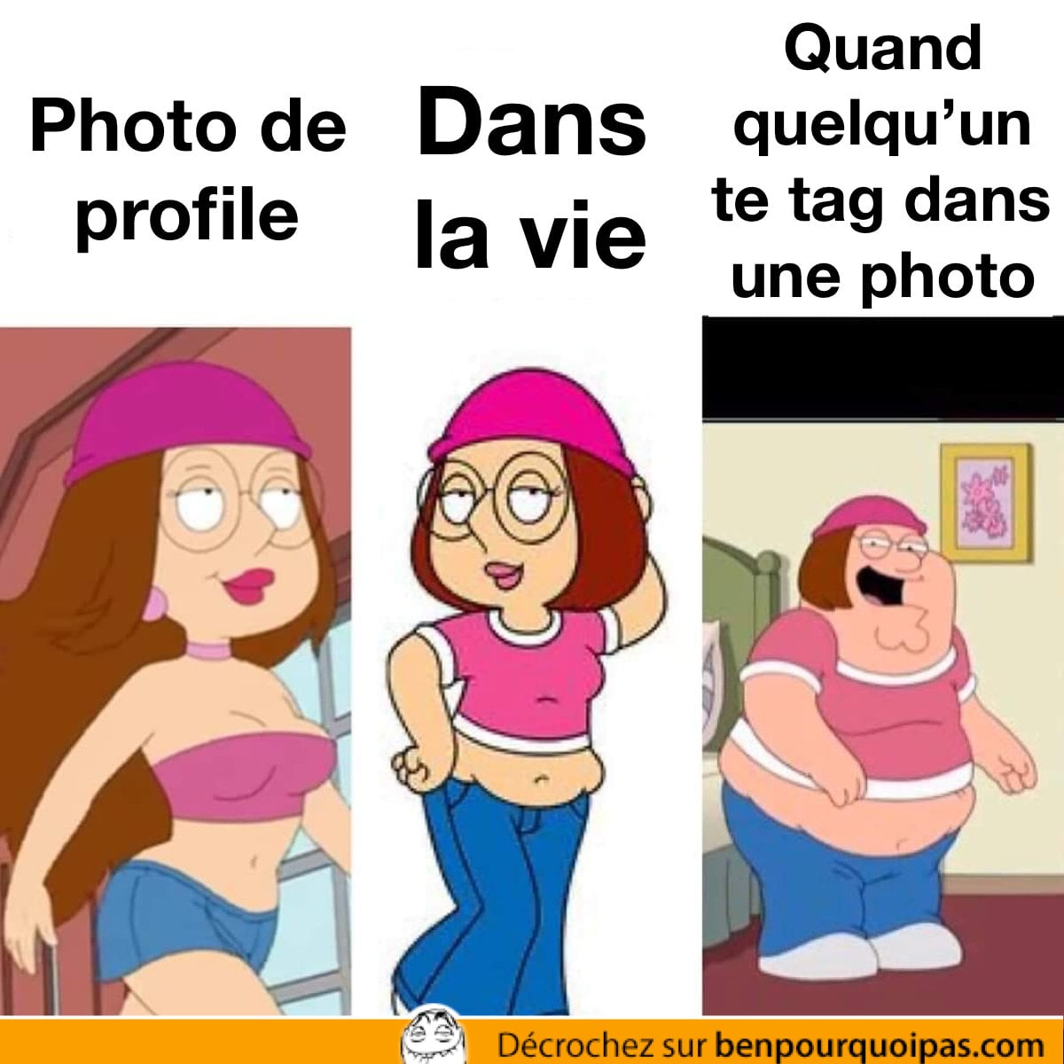 Family Guy, meg en trois poses différentes sexy