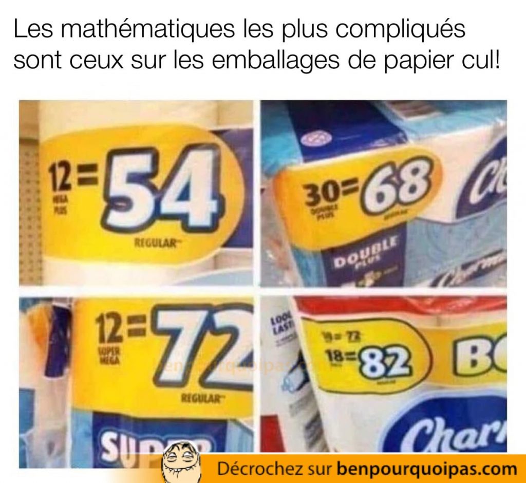 Les mathématiques sur les emballages de papier de toilette sont les plus compliqués