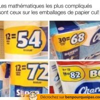 Les mathématiques sur les emballages de papier de toilette sont les plus compliqués