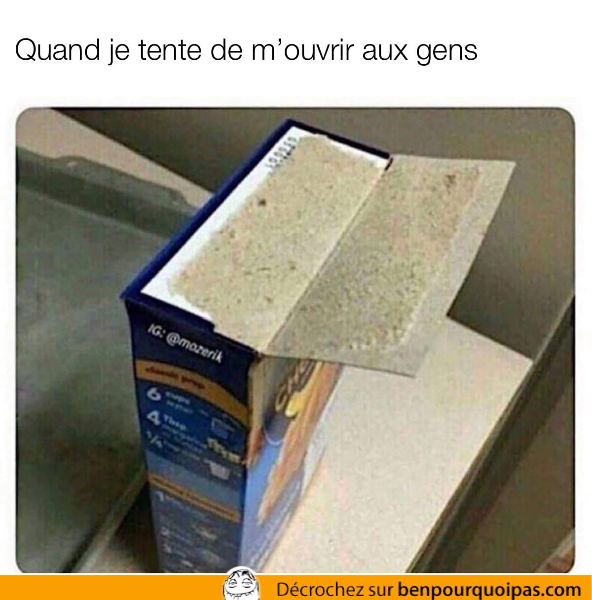 boîte de kraft dinner difficile à ouvrir