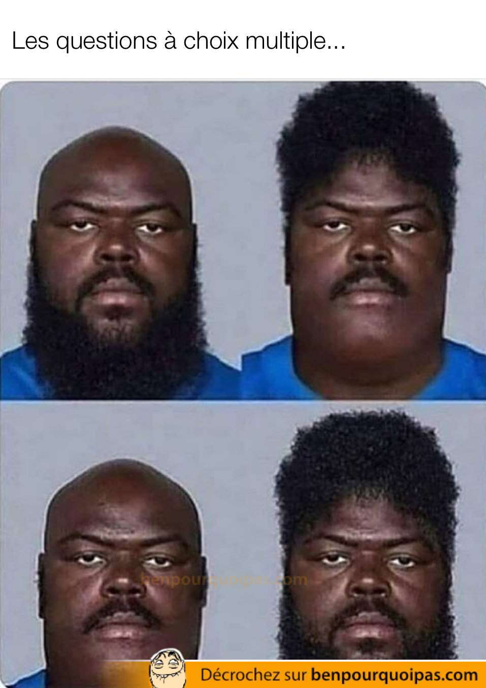 un gars avec différentes coupes de cheveux et barbe