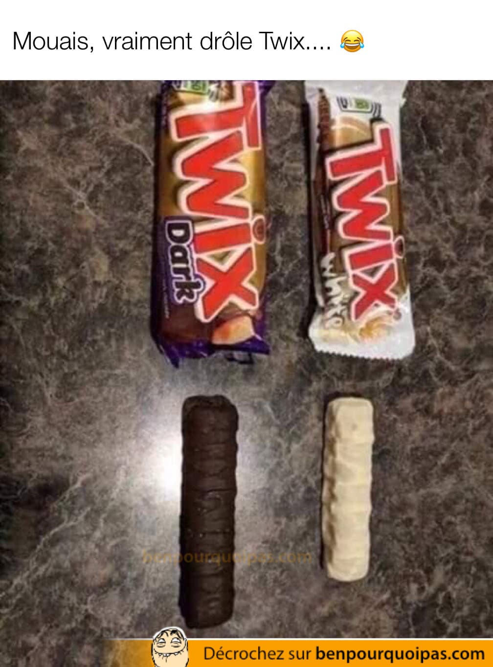 Chocolat Twix qui fait de l'humour... bien joué, Twix