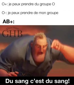 Une blague pour les infirmière et les gens qui travaillent en hémato!