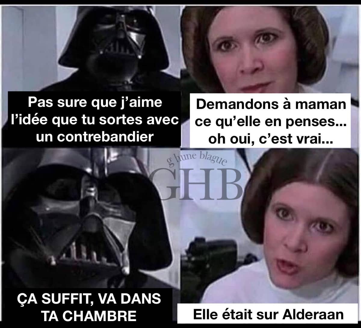 Une discussion père-fille entre Darth Vador et Princesse Leia