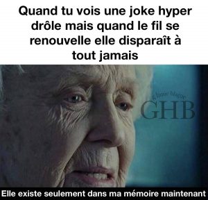 Quand le fil d'actualité se rafraîchis et que la blague disparaît à jamais