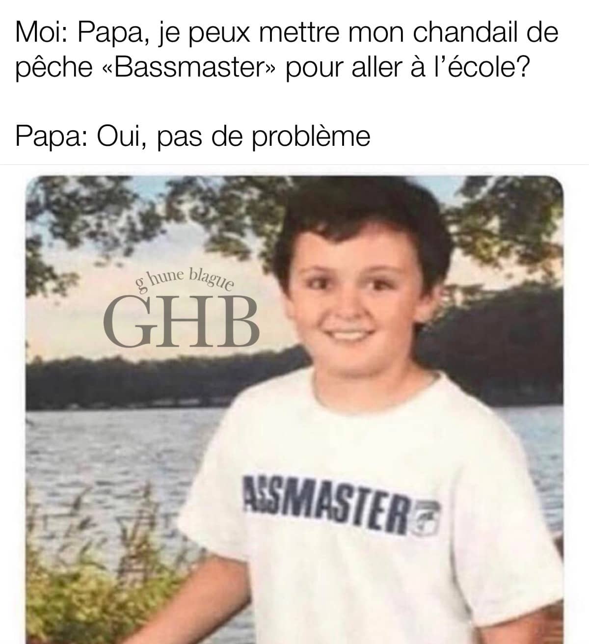 Mettre le mauvais chandail pour la photo d'école, Bassmaster devient assmaster