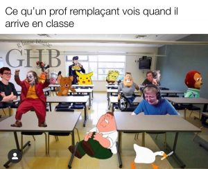Quand un prof suppléant arrive en classe