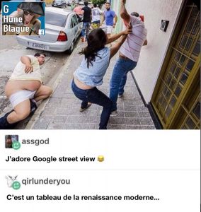 Un tableau de style renaissance moderne, gracieuseté de Google Street View!