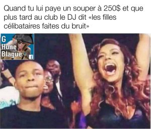 Tu restes dans la friend zone mon gars! Quand tu paye le souper et qu'elle crie quand le dj demande aux celibataires de faire du bruit