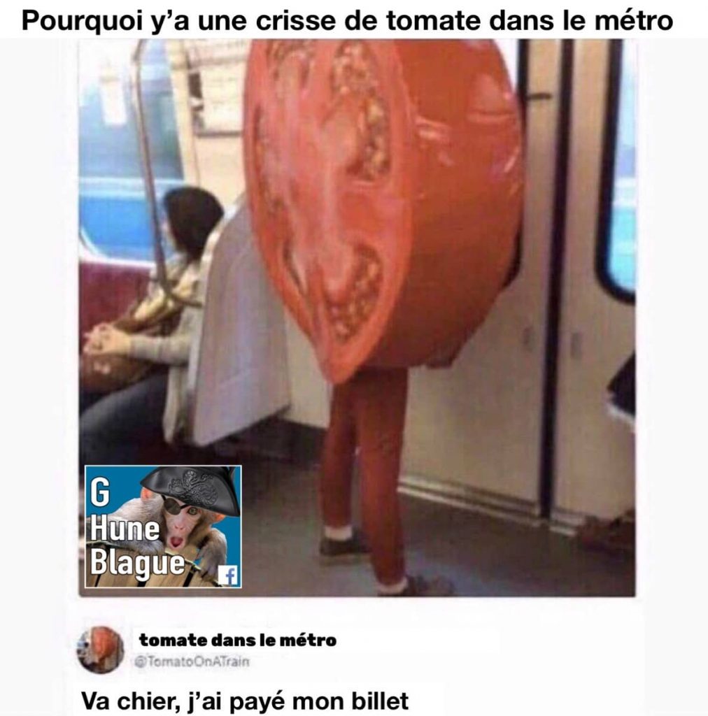 Pourquoi il y a une tomate dans le metro?