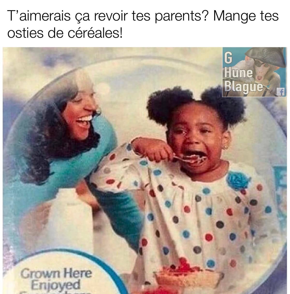 Le visage que tu fais quand tu sens la pression de manger tes céréales