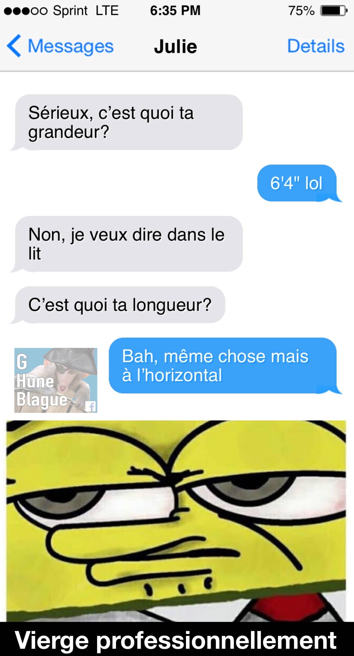 Quand le gars comprends pas de quoi il s'agit... la fille veut savoir la longueur du pénis