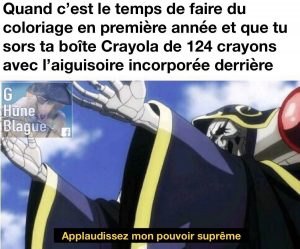 Le coloriage en première année quand tu as la boîte Crayola 124 pièces avec une aiguisoire au dos