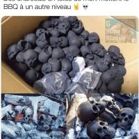 des briquettes en forme de tête de mort placent le Barbecue à un autre niveau
