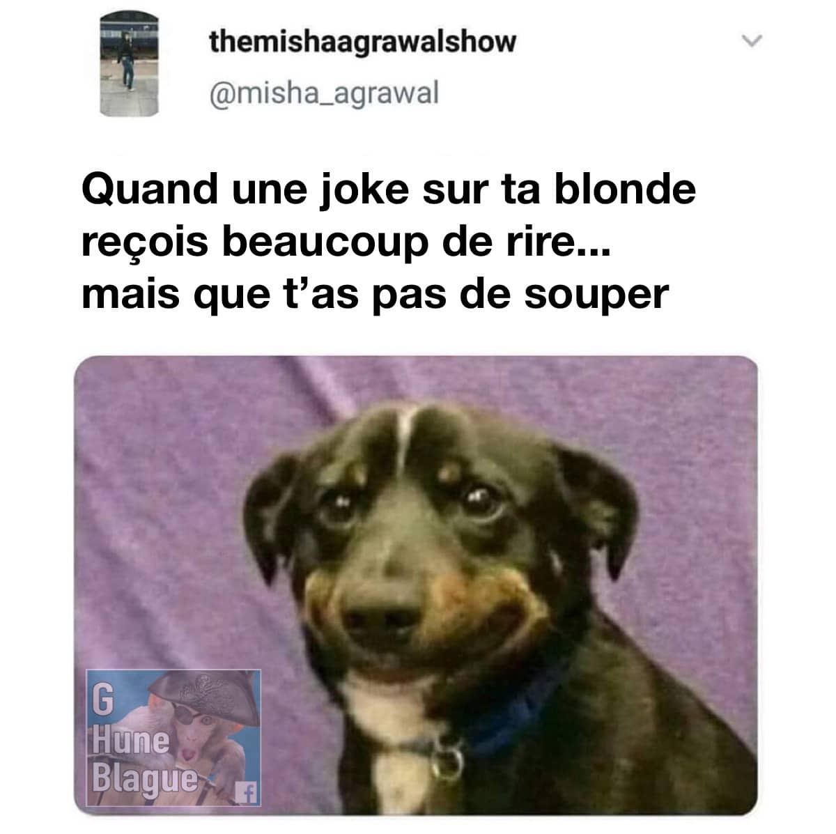 Quand ta blague sur ta copine fait rire tout le monde mais que tu te retrouves sans repas