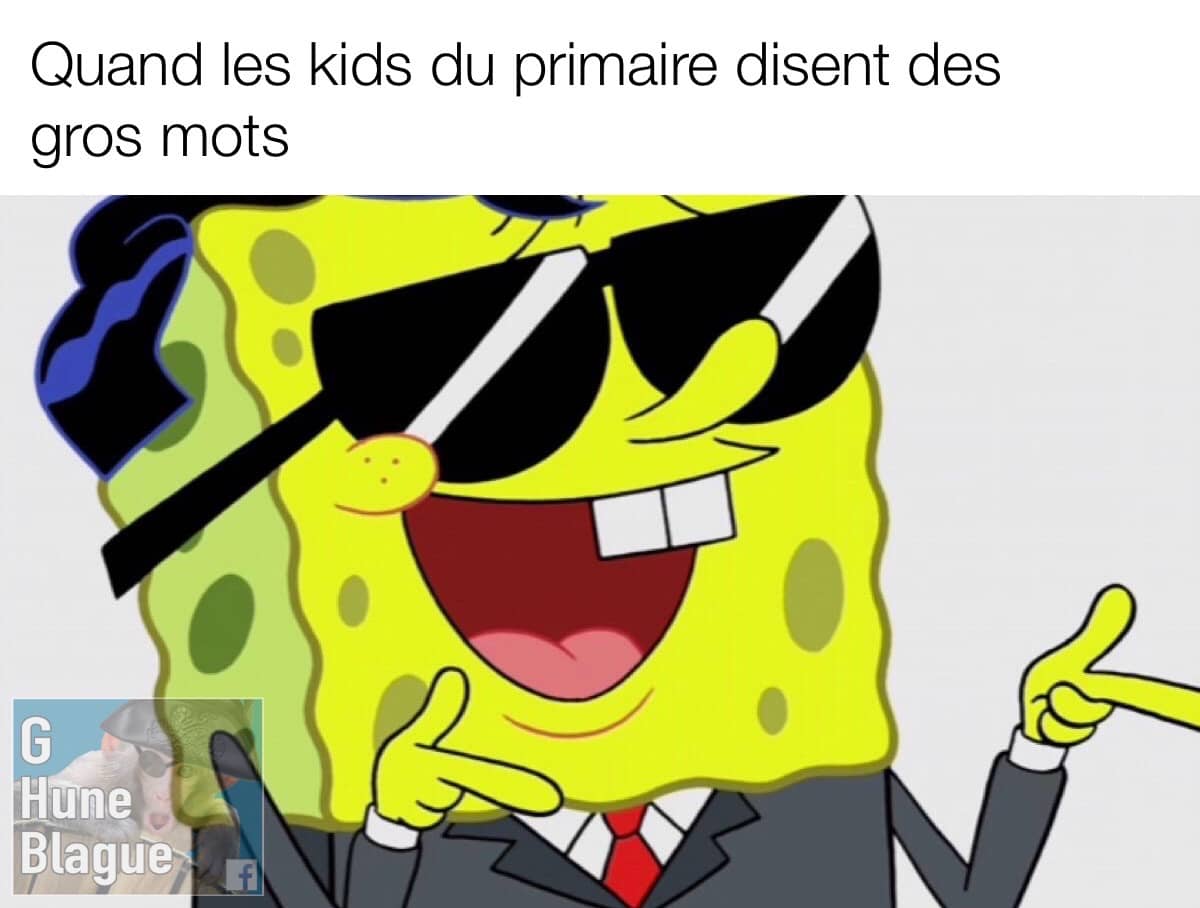Comment se sentent les jeunes enfants lorsqu'ils disent des gros mots. Cool bob l'éponge